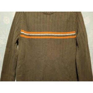 Aeropostale Y2K Striped Ribbed Knit Long Sleeve Sweater Med Wool Preppy College